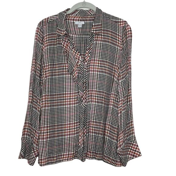 J Jill Rust Plaid Blouse - MP - Picture 1 of 4